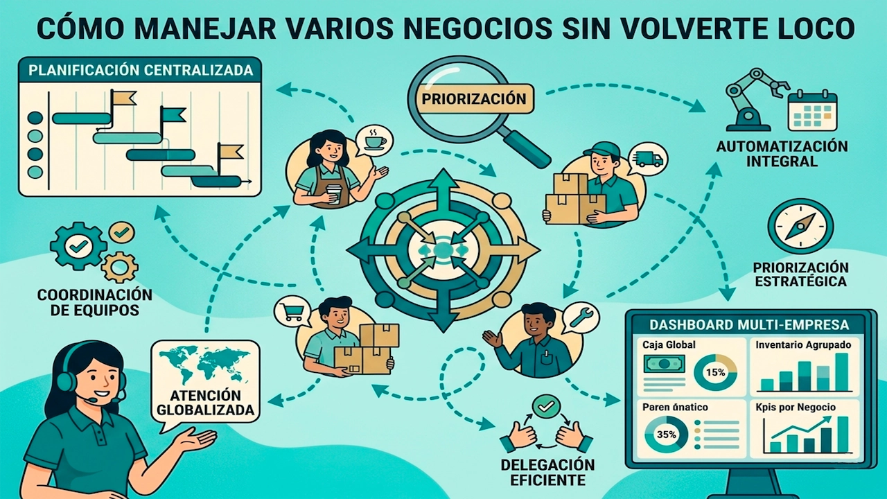 Cómo manejar varios negocios sin volverte loco