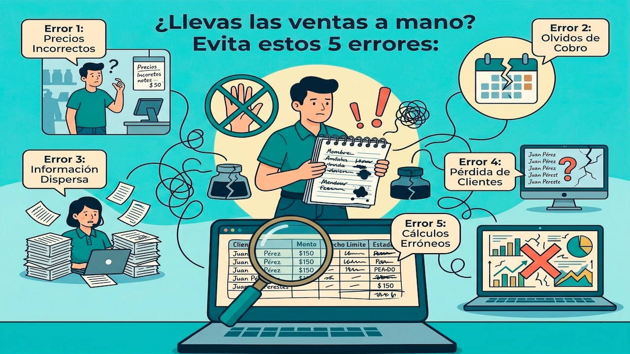 5 errores que cometes al llevar las ventas a mano